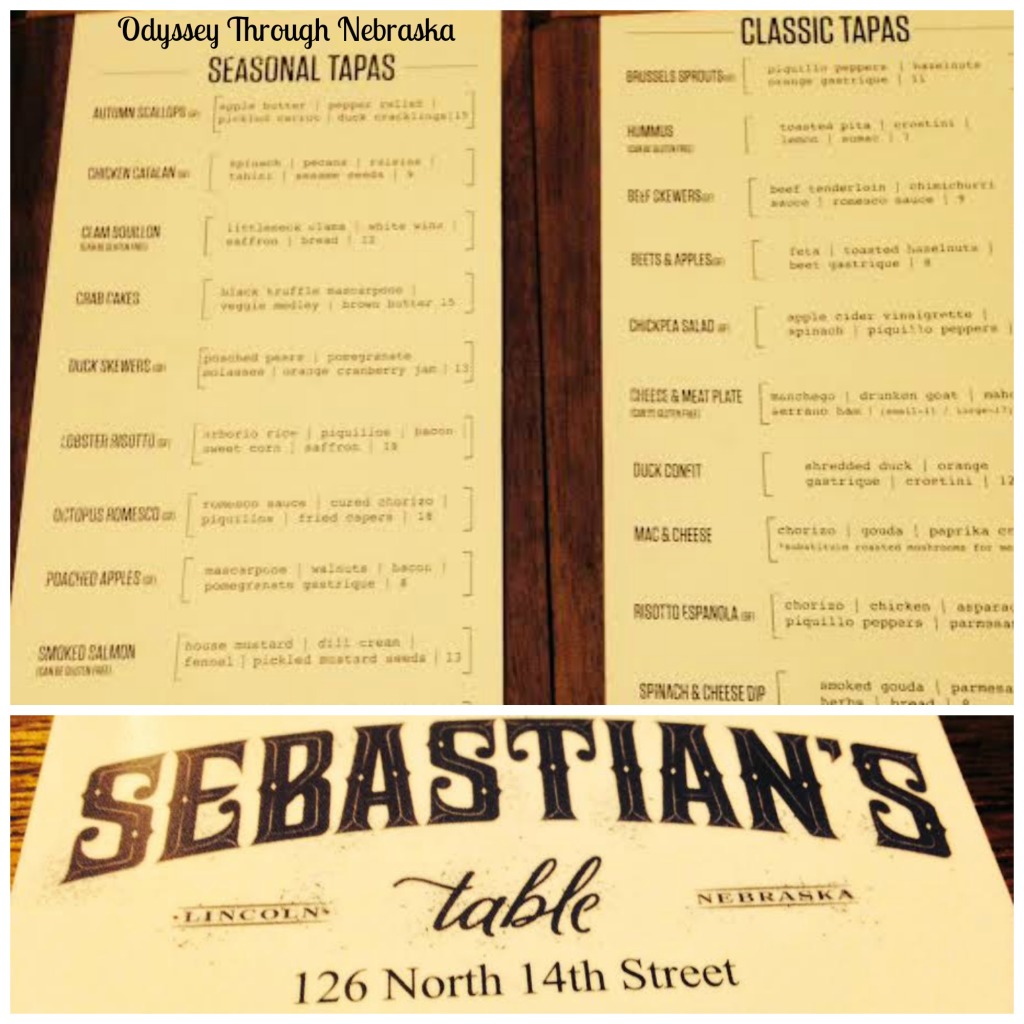 Sebastian's Menu