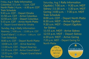 whistle-stop schedule for the NE 150 Express