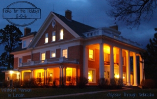 Whitehall Mansion in Lincoln at nighttime