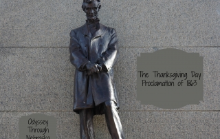 President Abraham Lincoln statue in front of the Nebraska Capitol building
