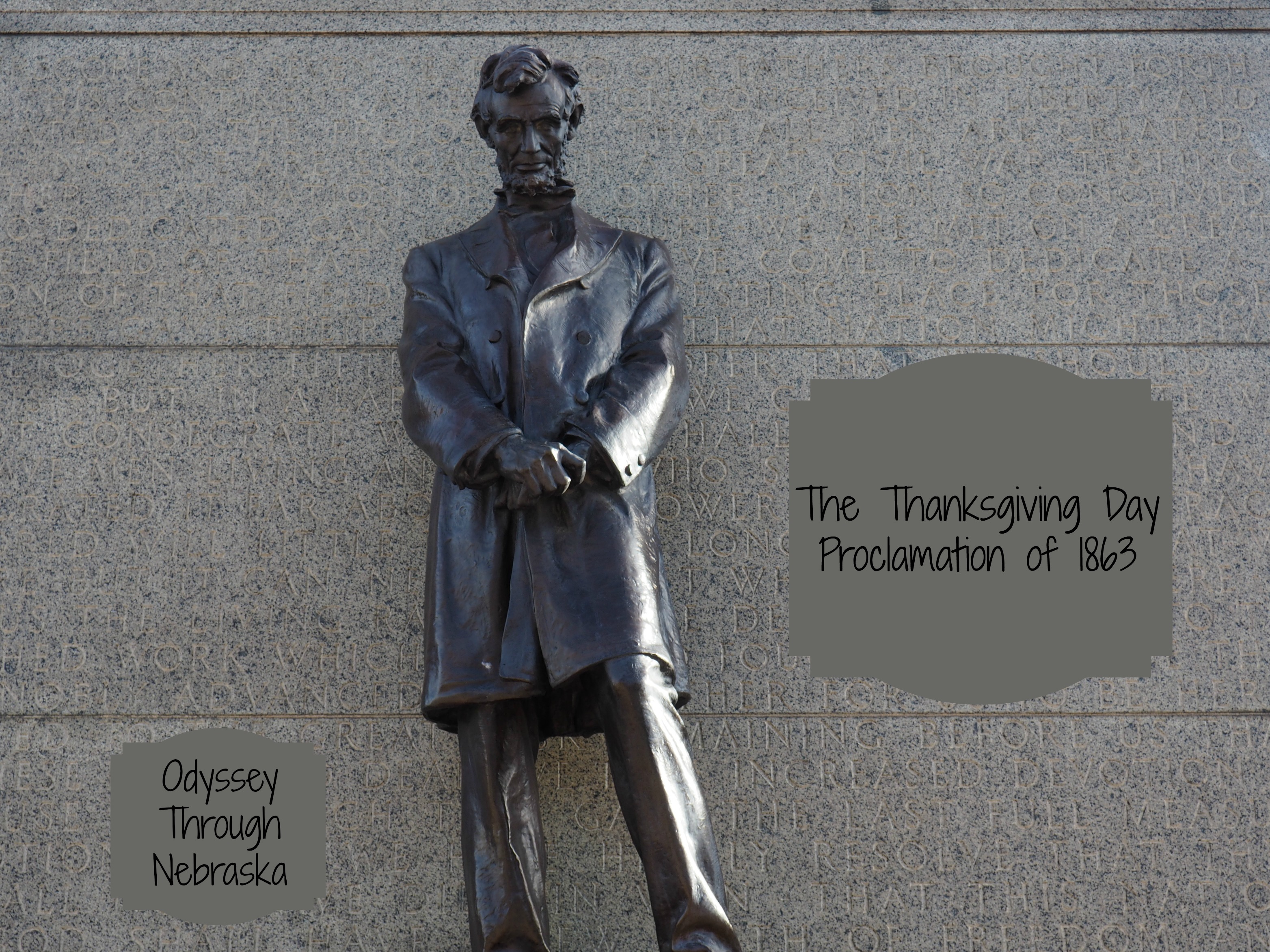 President Abraham Lincoln statue in front of the Nebraska Capitol building