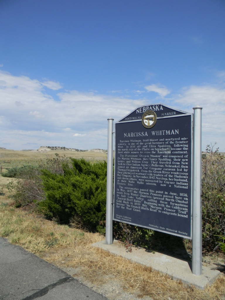 A marker for Narcissa Whitman is found in Morrill County 