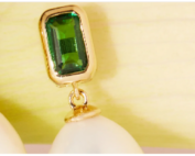 the girl with the Aurate gold pearl earrings